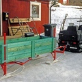 I många år har Ulf preparerat skidlederna, här en egentillverkad släde till skotern. 